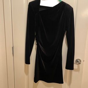 Zara Black Velvet Long Sleeve Dress